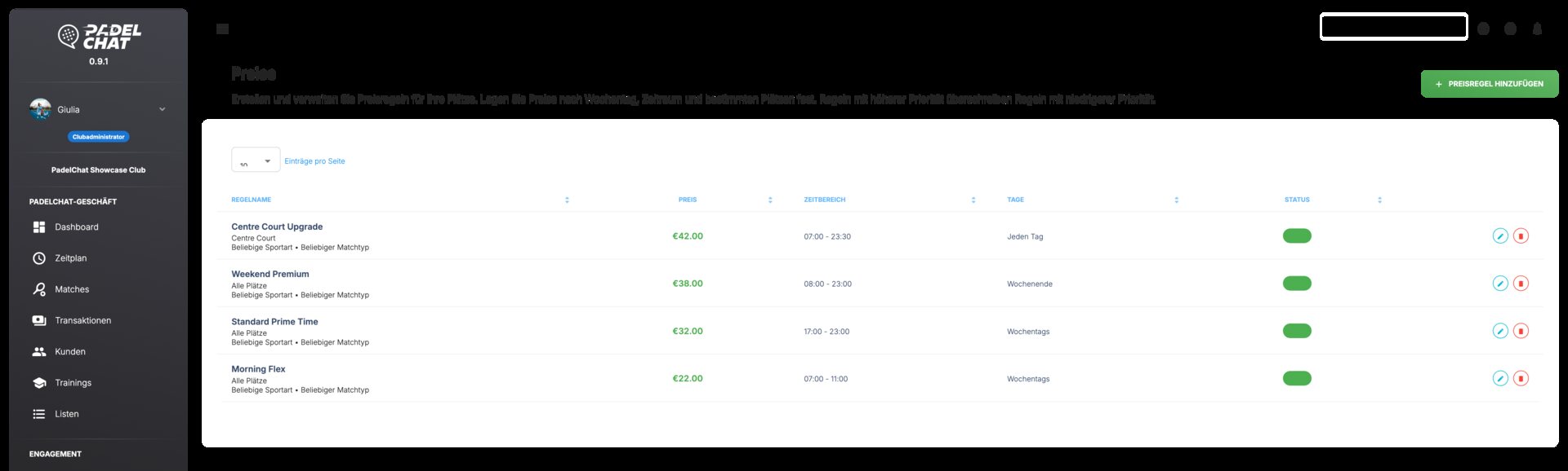Zahlungen, Erstattungen und Stripe - Preisregeln